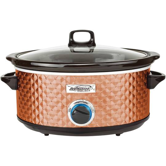 Brentwood Copper 7qt. QuiltedPattern Slow Cooker Bakeware & Cookware